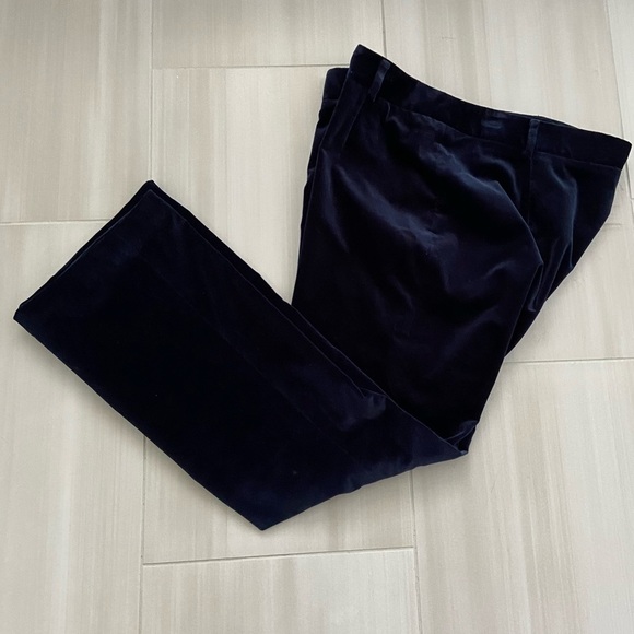Frame Denim Velvet Le Crop Mini Boot Hi Rise Trousers Pants Dark Navy size 32 - Picture 3 of 7